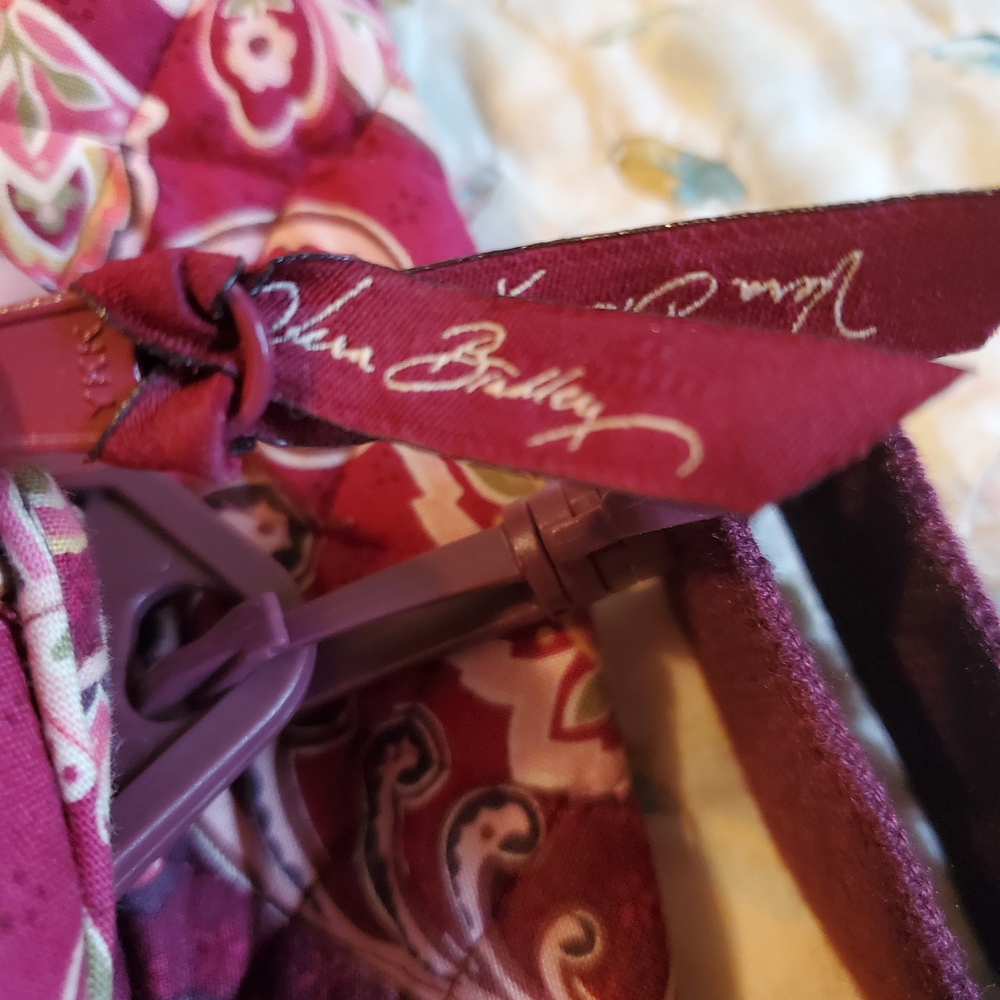 Vera Bradley Women's Paisley Travel Bag - Burgundy and Pink - Picture 3 of 7